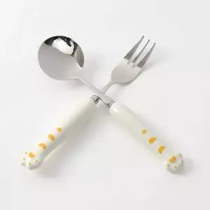 [RIZPICK]TBZ 화이트 호랑이발 휴대용 숟가락 포크 세트 육아용품