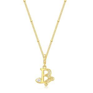 여성용 TIZU 이니셜 목걸이 - 14K 골드 도금 레터 펜던트 트렌디한 맞춤형 이니셜 A-Z 목걸이 주얼리 선물