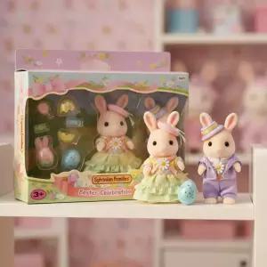 실바니안 패밀리 마가렛 토끼 커플 어린이 피규어 인형 세트 장난감 부활절 사탕찾기 소꿉놀이