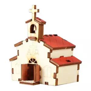[크래프트빌]DIY 나무 모형 조립 키트 아기 교회 YM851