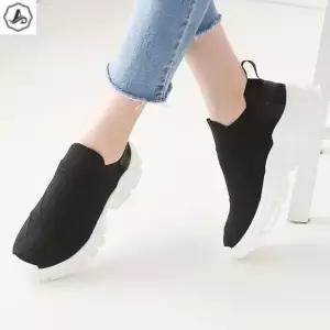 [애슬릿] 키높이 슬립온 발편한 데일리 굽높은 통굽 단화 5cm