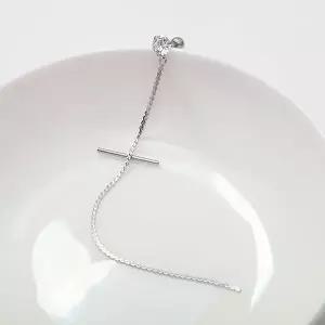 [하프클럽/]써지컬 큐빅 체인 크로스 롱 피어싱