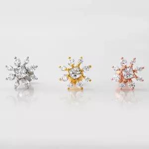 [하프클럽/]써지컬 핀 큐빅 피어싱 눈꽃송이 3종 택1
