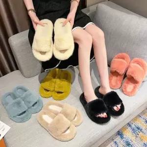 [하프클럽/]학생 기숙사 직장인 사무실 털슬리퍼 예쁜 겨울 신발