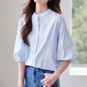 [하프클럽/몽벨리즈]마리차이나퍼프블라우스 mde2302847