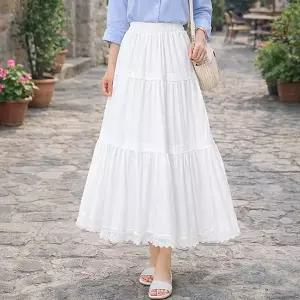 [하프클럽/몽벨리즈]델리아레이스롱스커트 mde2302851