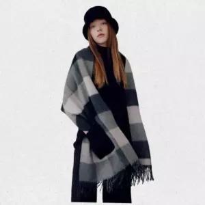 매장정품 루이까또즈 LOUIS QUATORZE 캐시미어 숄 머플러 마리포켓 블랙 1DHC710 1466026