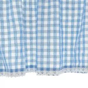 TBZ 블루체크 바란스 인테리어 커튼 106x45cm 공간분할