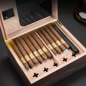 시가 보관 케이스 우드 캐비닛 상자 휴대용 습도 조절 원목 시가 박스 전문가용 수납함