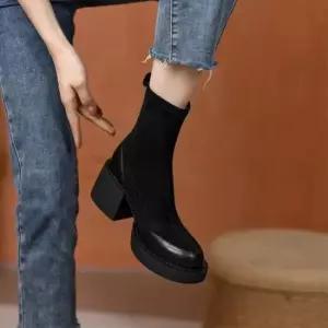 부츠 스웨이드 가보시통굽부츠2218