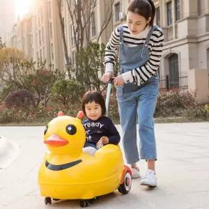 오리 전동차 사륜 레트로 키즈카 전기자동차 유모차