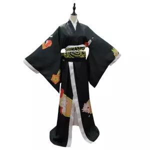 온천 일본 전통 화려한 프레 튬 검정 일본유카타