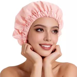 여성용 방수 샤워 캡 초대형 재사용 가능한 목욕 부드러운 탄성 밴드가 있는 누수 방지 보닛 긴 머리 땋은