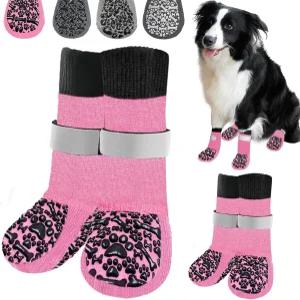 헤븐 미끄럼 방지 반려견 양말 발 보호대 최대 그립력으로 미끄러짐 뜨겁고 차가운 포장용 소형 대형