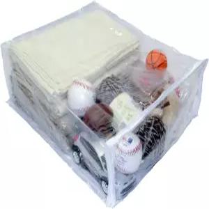 스웨터 담요 이불 침구 세트 등을 위한 2팩 헤비 듀티 비닐 지퍼 옷장 수납 가방클리어 15인치 x 18인치