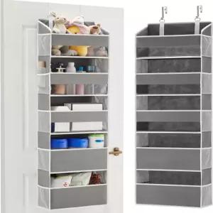 문 위의 5단계 걸이 여분의 두껍고 50파운드의 대용량 신발 정리함 사이드 메시 포켓 10개 옷장 기저귀