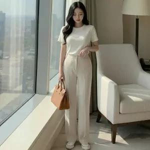 [하프클럽/다잇템]여자 출근룩 세미부츠컷 들러리룩 슬랙스