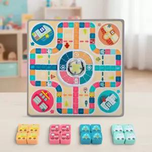 탑브라이트 미니카 양면 보드게임 원목 자동차 블록 교육용 주사위놀이 교통신호 학습 장난감
