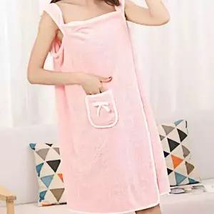 [RIZPICK]가운 샤워 핑크 형 극세사 가운 극세사 목욕가운