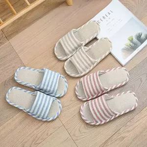 [하프클럽/]신혼부부 가족화 스트라이프 쿠션 슬리퍼 커플실내화
