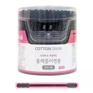 [에스에스_62]종이면봉-블랙 회오리모양 200개입 한쪽