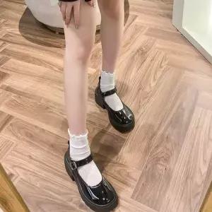 [하프클럽/]메리제인 통굽 펌프스 스타일 여자 학생 구두 선물