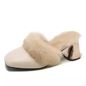 [하프클럽/]겨울 뮬 블랙 선생님 교단 신발 준비 슬리퍼 구두