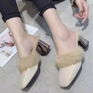 [하프클럽/]여성 데일리 털안감 슬리퍼 펌프스 구두 스타일 선물