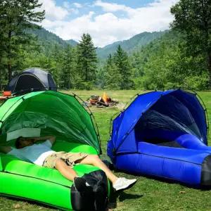 야외 에어매트 싱글 차광막포함 에어 매트리스 캠핑 간이 침대 텐트