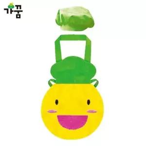 가꿈 유아용 앞치마 꼬마요리사 모자세트 (초록) (NO.715) 유치원 어린이집