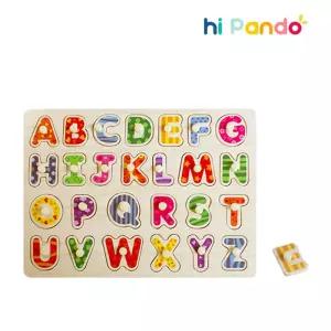 하이판도 꼭지퍼즐 알파벳 HP014 어린이 우드 교구 나무 학습 키즈