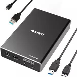 2.5 SATA SSD HDD용 MAIWO 하드 드라이브 RAID 인 듀얼 베이 USB 3.0 6Gbps UASP 포함 0//JBOD/PM 6 용량