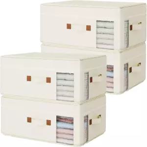 할머니는 4팩 의류 보관 가방 접이식 용기 베개 침구 담요를 위한 35L 옷장 정리함을 말합니다