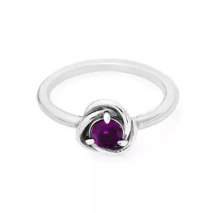 여성 2월 탄생석 퍼플 이터니티 서클 실버 반지(192993C02)