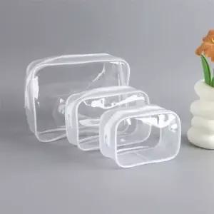 2개 여행용 목욕용 올 클리어 투명 PVC 파우치 백 패션잡화 수