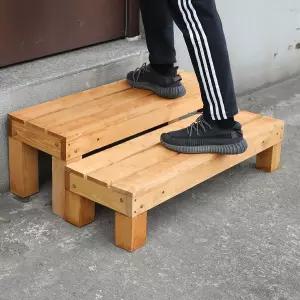 원목 방부목계단 야외 현관 테라스 화분대 강아지 스텝 입구 우드 목재 디딤판