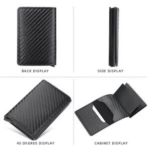 팝업 카드 클립 RFID 지갑 탄소섬유 홀더 머니 카본