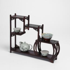 전통 문양 찻잔 소품 장식 진열대/상림 선반 매장