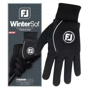 FootJoy 남성용 WinterSof 골프 장갑, 블랙, 미디엄/라지, 한 쌍