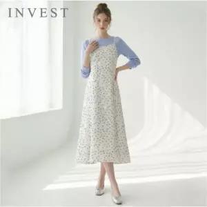 [인베스트] 플라워 나염 슬리브리스 원피스_IN6S1OP3221