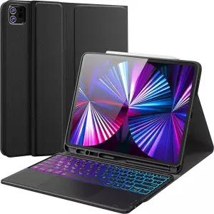 CHESONA 아이패드 에어 13(M3/M2, 2025/2024)용 키보드, 아이패드 프로 12.9인치 케이스 키보드, 트랙패드