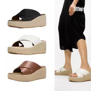 [공식][26SS] 여성 플랫폼 에스파드류 레더 웨지 크로스 슬라이드 3종택일