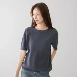 [마담4060]엄마옷 마담4060 린넨라운드반팔 중년여성 데일리 니트 -RKN2604005-