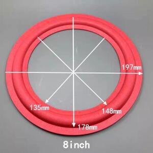 2Pcs 8/10/12인치 레드 스피커 폼 서라운드 서브 우퍼 수리 DIY 부품 스 스폰지 링 사이드