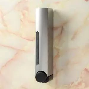 물비누 디스펜서 벽걸이 샴푸통 350ml 실버