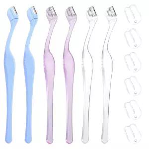 6Pcs 작은 눈썹 면도기 여성용 미니 5.1인치 머리 메이크업 얼굴 관리용 안전 캡이 있는 트리머