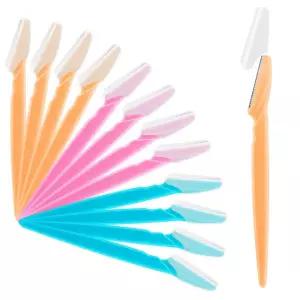 여성용 눈썹 면도기 24팩 안전 커버가 있는 트리머 더마플란닝 도구 얼굴 남성용 정밀 각질 제거 헤어 셰이퍼