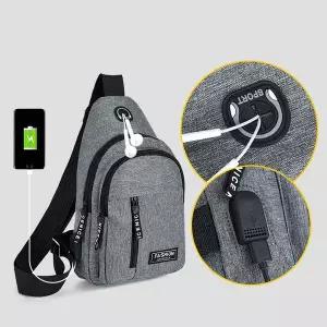 [콩심팥심]남자슬링벡 메신저가방 미니 크로스백 이어폰구멍
