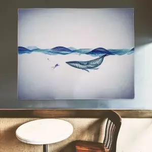 대형 패브릭 포스터 흰수염고래 M