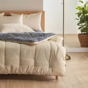 침대패드 체크체크 밍크극세사 이불패드세트 Q 퀸 베이지